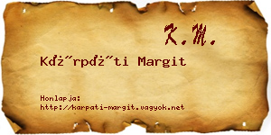 Kárpáti Margit névjegykártya