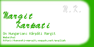 margit karpati business card